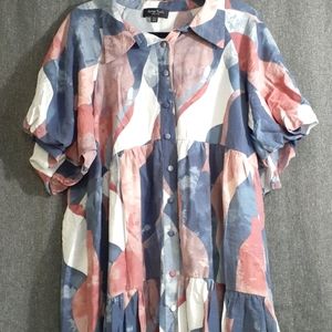 Preloved Arna York Collar Button Hi-Lo Plus Size Dress 22/24